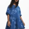 Jeans-Blumen-Kleid Jeans-Blumen-Kleid