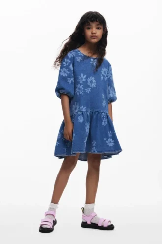 Jeans-Blumen-Kleid