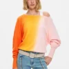Jeans-Hose mit Blumen-Ziernähten