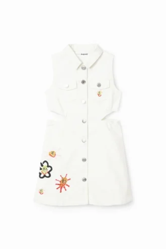 Jeans-Kleid mit Cut-outs