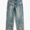 Jeans mit Blumenmuster