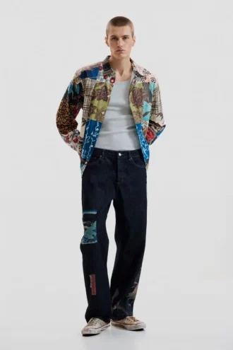 Jeans mit orientalischem Print