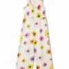 Jumpsuit mit Riemchen und Gänseblümchen-Print Jumpsuit mit Riemchen und Gänseblümchen-Print