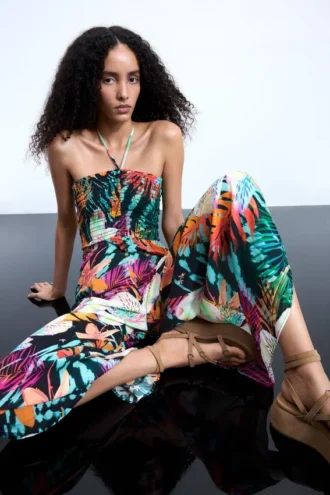 Jumpsuit mit tropischem Print