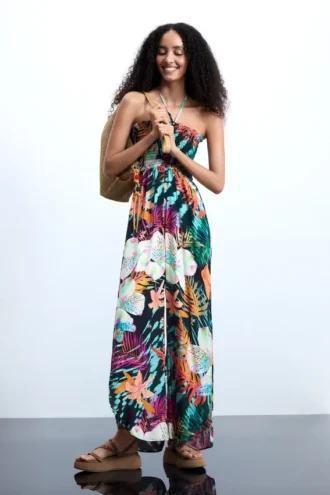 Jumpsuit mit tropischem Print