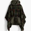 Karierter Poncho mit gepolsterter Kapuze Karierter Poncho mit gepolsterter Kapuze