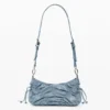 Kleine Denim-Tasche mit Raffungen