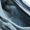 Kleine Denim-Tasche mit Raffungen