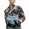 Kleine Denim-Tasche mit Raffungen