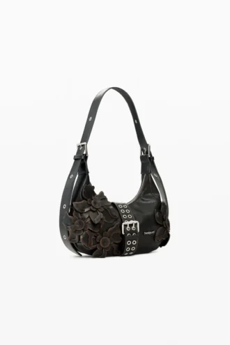 Kleine Tasche mit Blumen-Applikationen