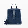 Kleiner Denim-Rucksack mit Blumenmuster Kleiner Denim-Rucksack mit Blumenmuster