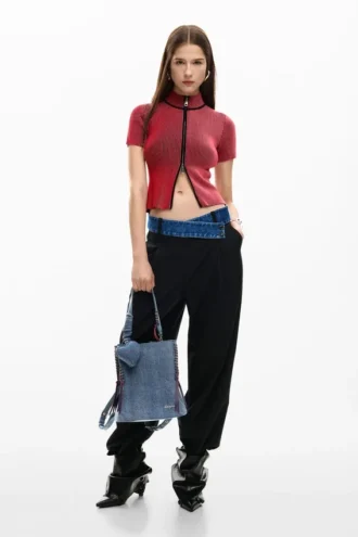 Kleiner Denim-Rucksack mit Herz