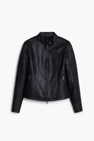 Kombinierte Kunstleder-Jacke