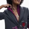 Kombinierter Blazer mit Kapuze Kombinierter Blazer mit Kapuze