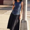 Kombiniertes Jeans-Kleid Kombiniertes Jeans-Kleid