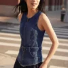 Kombiniertes Jeans-Kleid Kombiniertes Jeans-Kleid