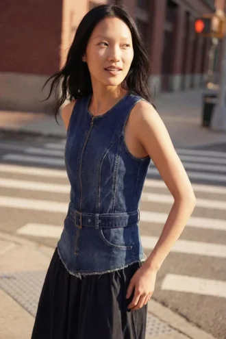 Kombiniertes Jeans-Kleid Kombiniertes Jeans-Kleid