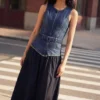 Kombiniertes Jeans-Kleid Kombiniertes Jeans-Kleid