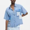 Kurzarm-Patchwork-Hemd Kurzarm-Patchwork-Hemd