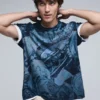 Kurzarm-T-Shirt mit Mosaikmuster