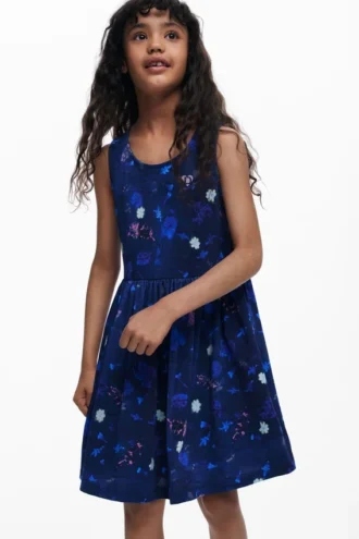 Kurzes, ausgestelltes Blumenkleid