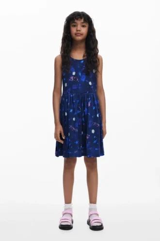 Kurzes, ausgestelltes Blumenkleid