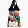 Kurzes Kleid mit tropischem Print