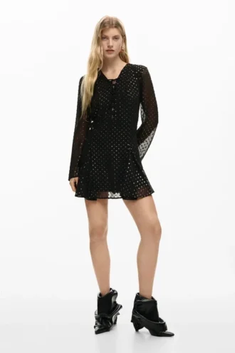 Kurzes Plumetis-Kleid