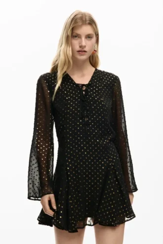 Kurzes Plumetis-Kleid