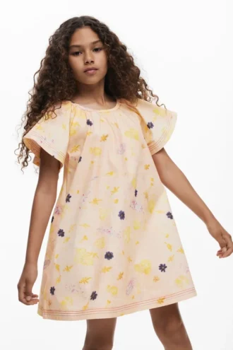 Kurzärmeliges Kleid mit Blumenmuster