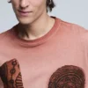 Kurzärmeliges Patchwork-T-Shirt