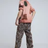 Kurzärmeliges Patchwork-T-Shirt
