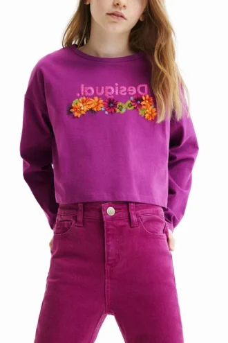 Kurzärmeliges T-Shirt mit Blumenmuster