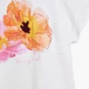Kurzärmeliges T-Shirt mit gestickten Blumen