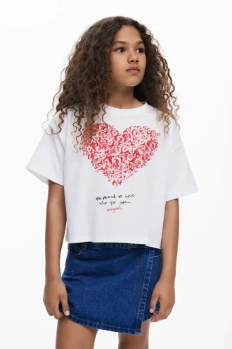 Kurzärmeliges T-Shirt mit Herz
