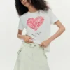 Kurzärmeliges T-Shirt mit Herzmotiv