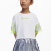 Kurzärmeliges T-Shirt mit Pailletten