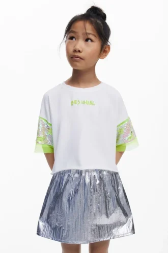 Kurzärmeliges T-Shirt mit Pailletten