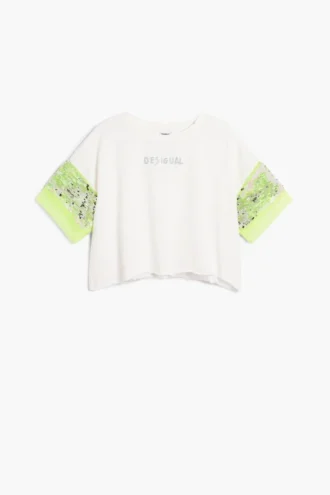 Kurzärmeliges T-Shirt mit Pailletten