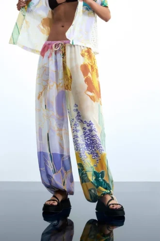 Lange Hose mit Blumenprint