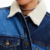 Lange, wattierte Jeansjacke Lange, wattierte Jeansjacke