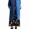 Lange, wattierte Jeansjacke Lange, wattierte Jeansjacke