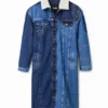 Lange, wattierte Jeansjacke Lange, wattierte Jeansjacke