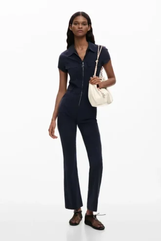 Langer Jumpsuit mit Reißverschluss