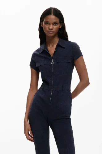 Langer Jumpsuit mit Reißverschluss
