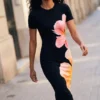 Langes Blumenkleid