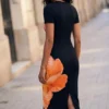 Langes Blumenkleid