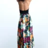 Langes Kleid mit tropischem Print