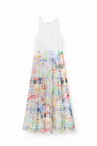 Langes Kombikleid aus Tüll