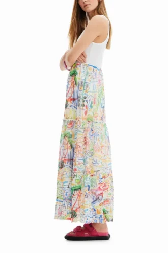 Langes Kombikleid aus Tüll